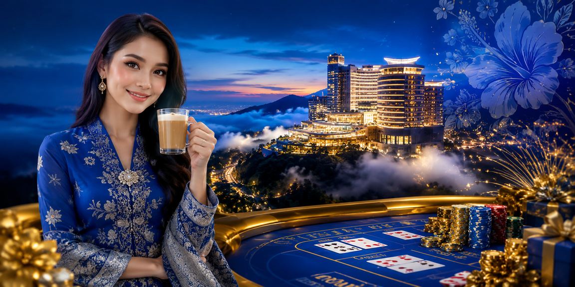 Suasana kasino hiburan mewah di Langkawi dengan pemain tempatan