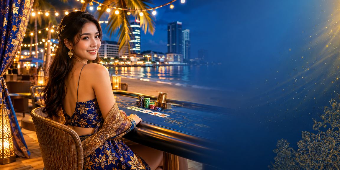 Pemain baccarat menikmati kasino di Johor Bahru