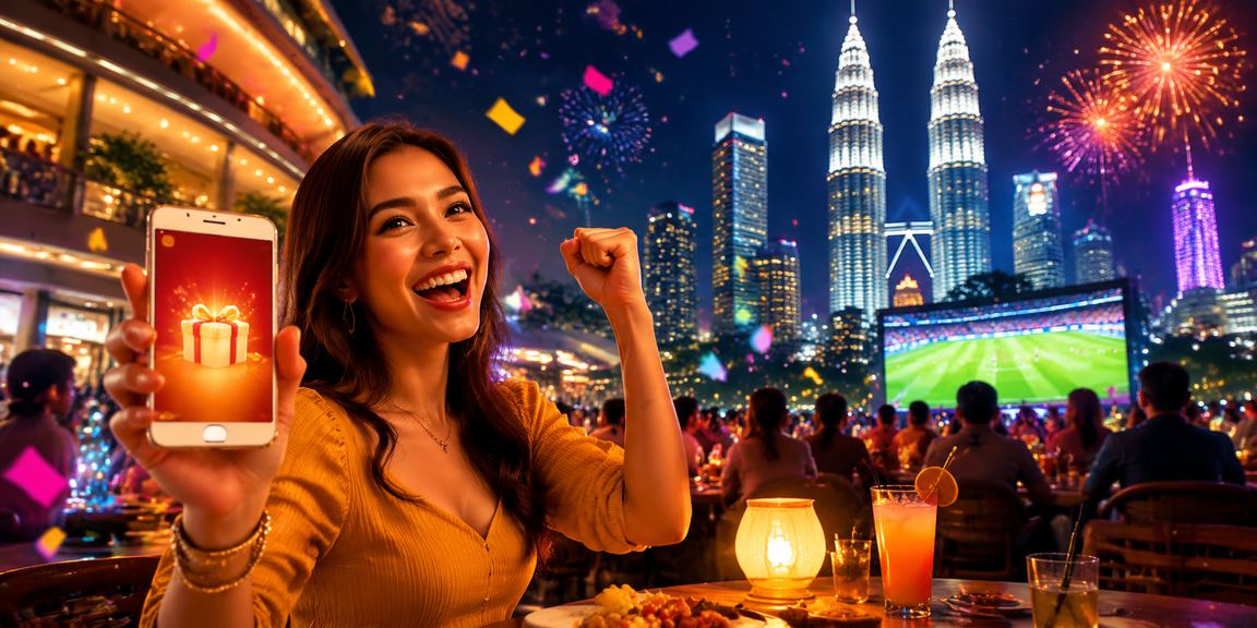 Pengguna menyemak keputusan loteri melalui aplikasi kasino di Kuala Lumpur